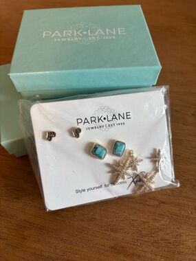 Park Lane Turquoise & Gold Earring Set